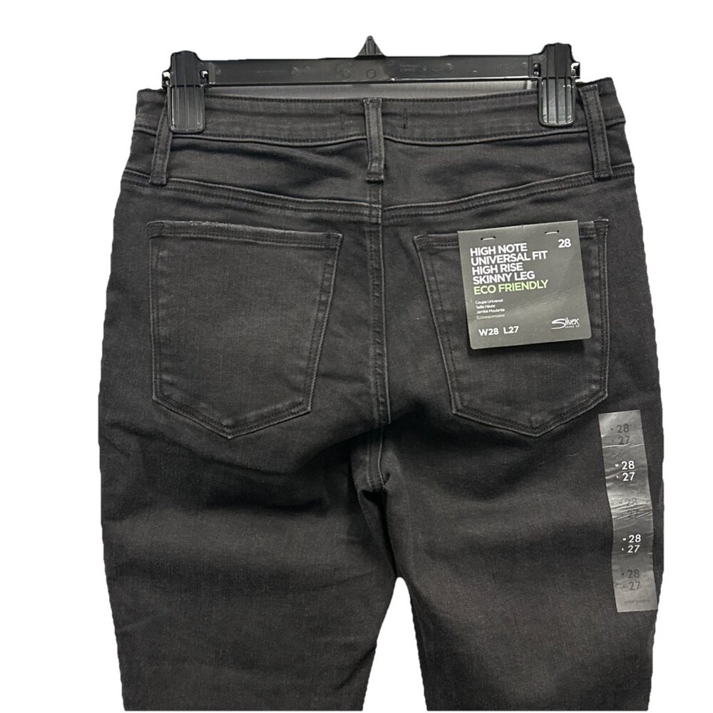 Silver Jeans Co High Note Skinny Jeans Women W28 L27 Black High Rise - Picture 4 of 11